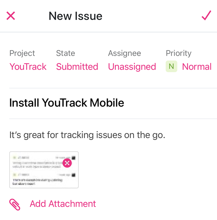 New issue in YouTrack Mobile. New issue in YouTrack Mobile.