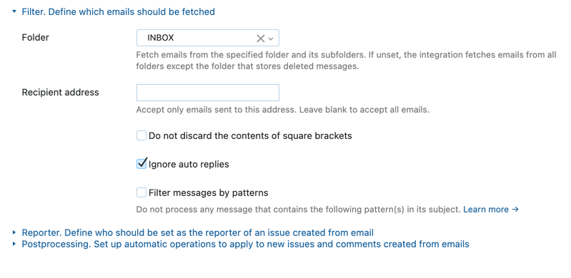 mailbox rule filter options mailbox rule filter options