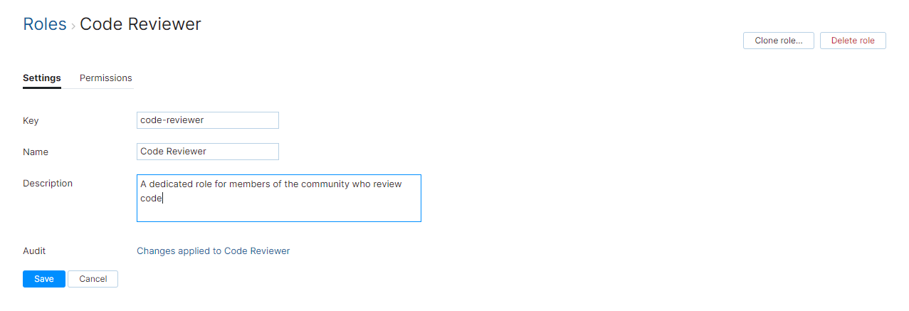 New role general settings New role general settings