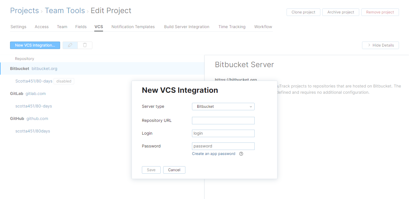 new Bitbucket VCS integration new Bitbucket VCS integration
