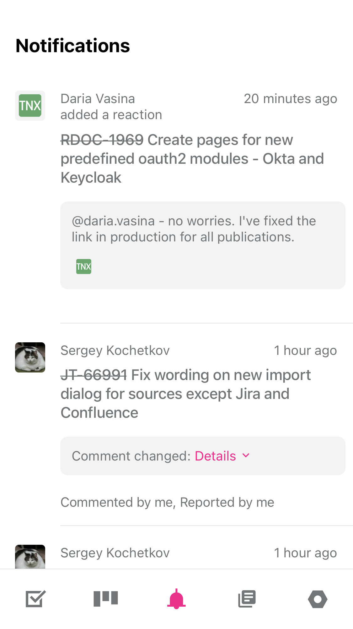 List of recent notification events in the mobile app. List of recent notification events in the mobile app.