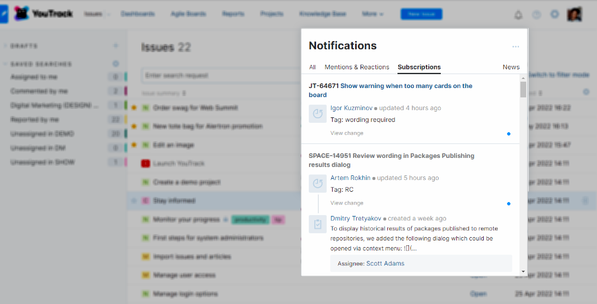 The list of messages that match subscription settings. The list of messages that match subscription settings.