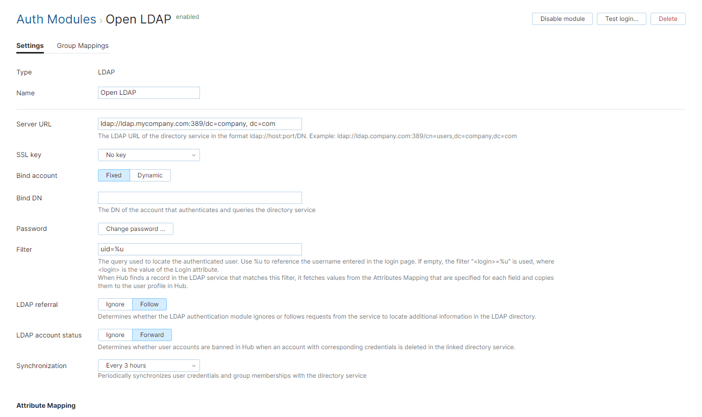 Open ldap auth module Open ldap auth module