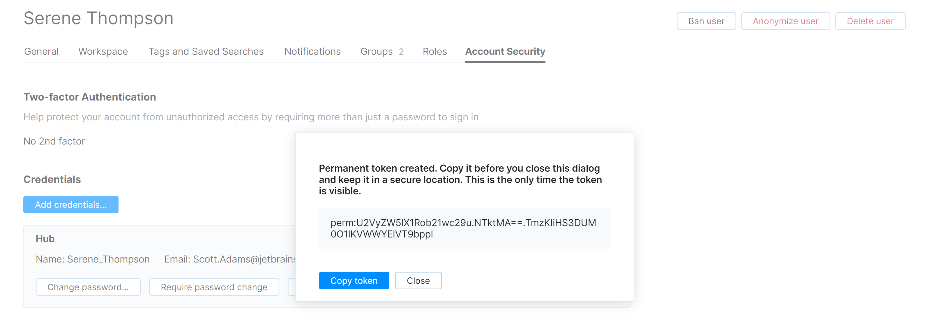 Permanent token generated Permanent token generated