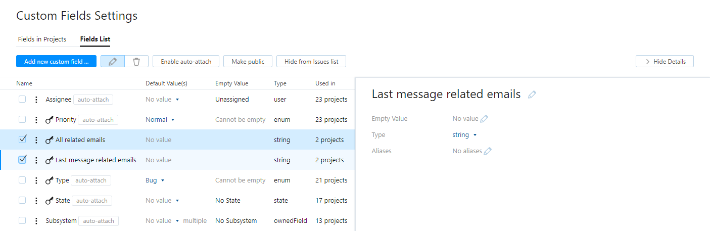 Private fields global Private fields global