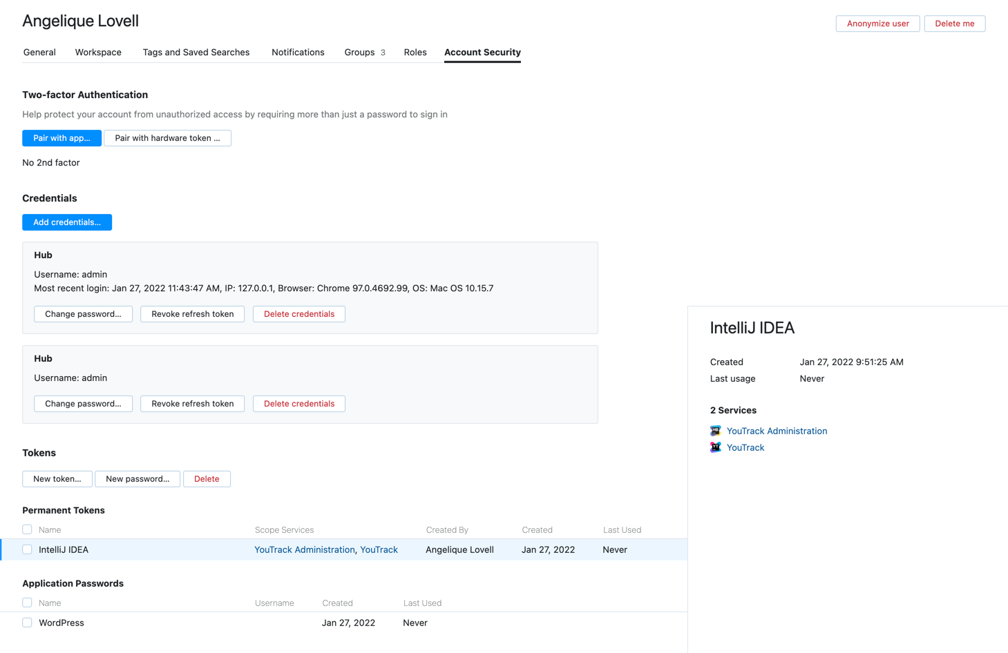 The list of group memberships for a YouTrack user account. The list of group memberships for a YouTrack user account.