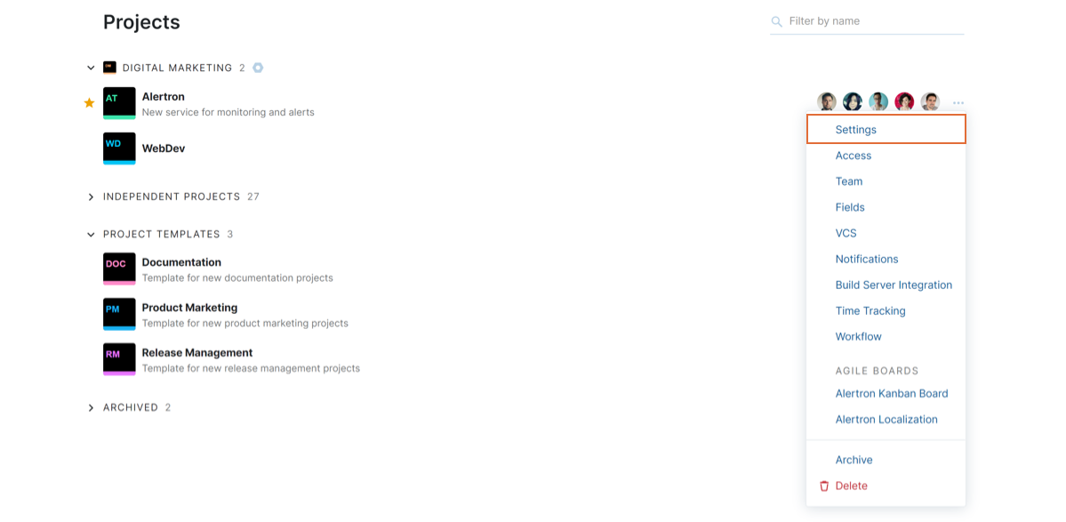 project administration general settings project administration general settings