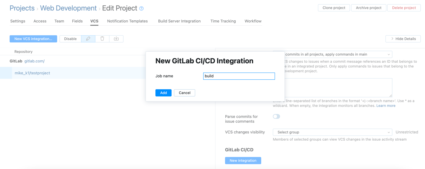 Add a job name Add a job name