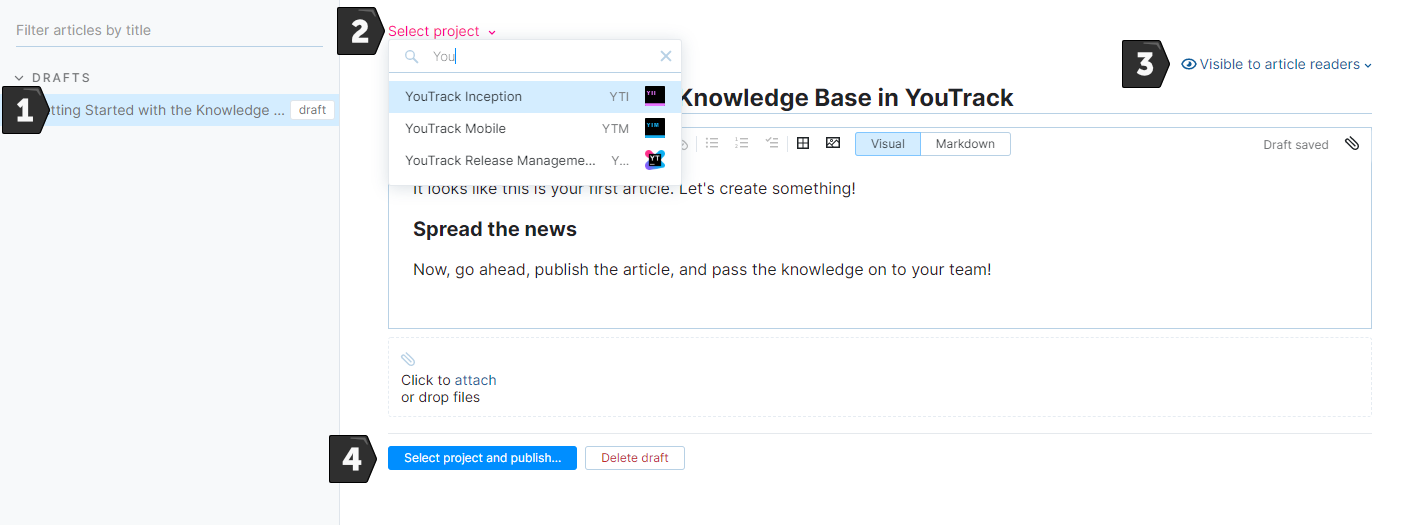 Steps for publishing an article in the knowledge base. Steps for publishing an article in the knowledge base.
