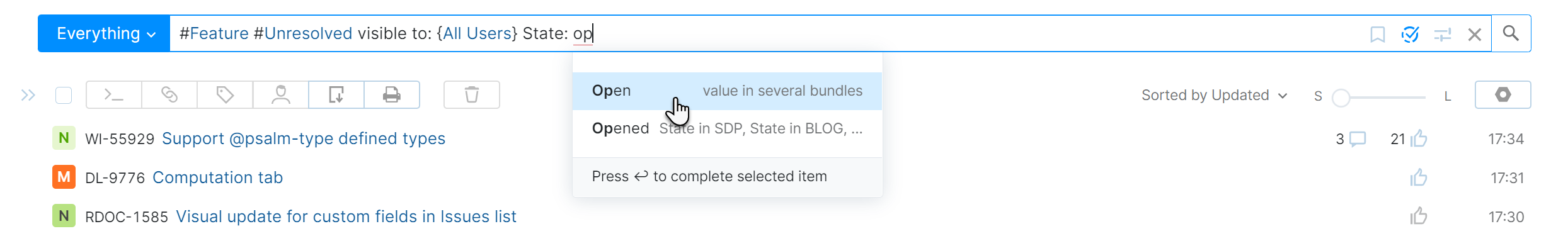 Query completion in the search box. Query completion in the search box.
