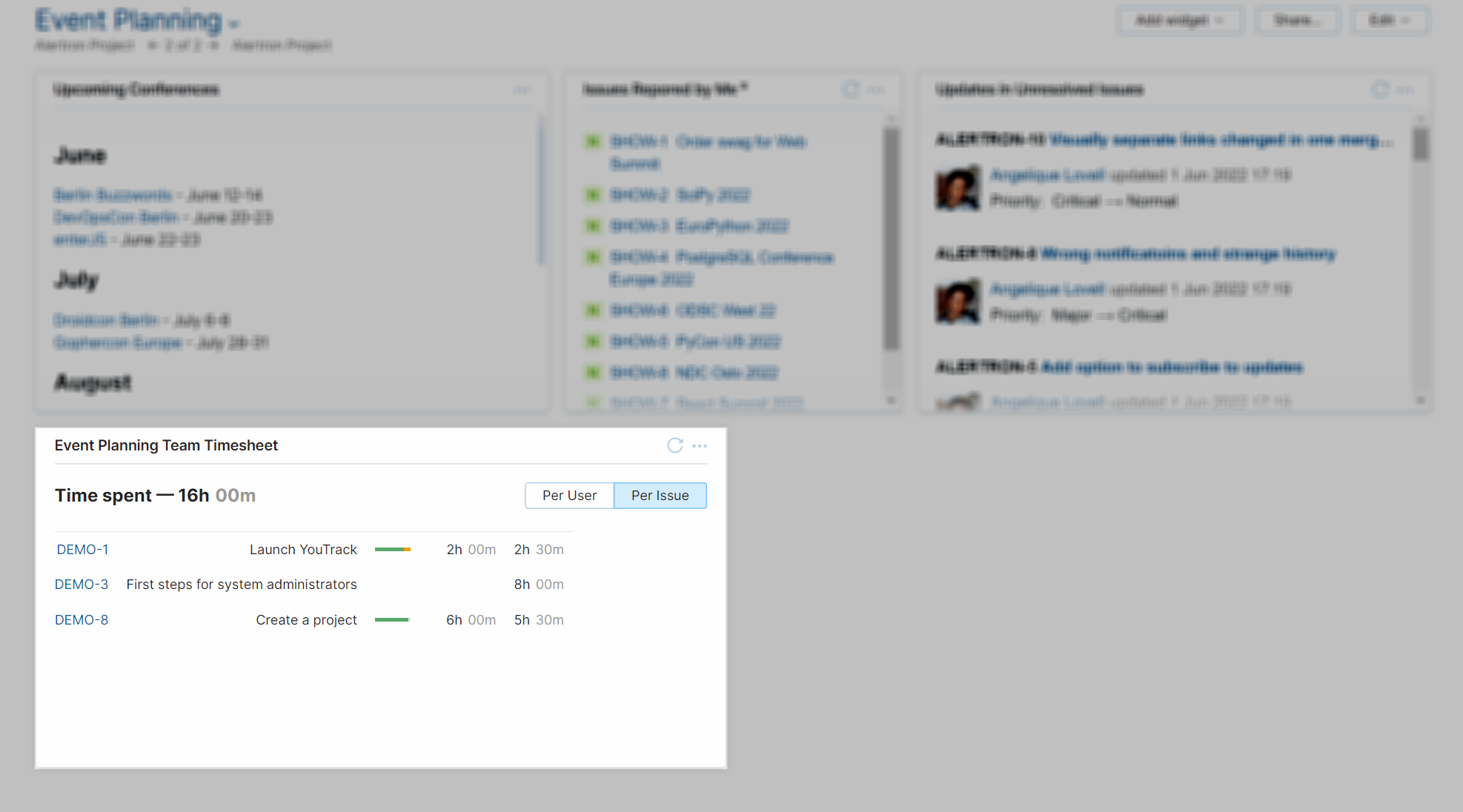 Report widget saved Report widget saved