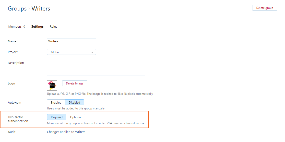 setting to require two-factor authentication for group members setting to require two-factor authentication for group members