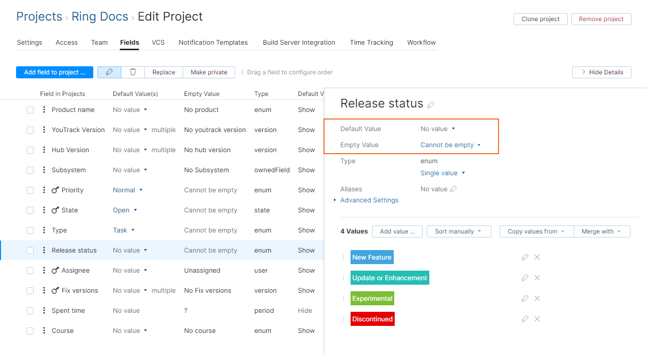 Required field enumerated type Required field enumerated type