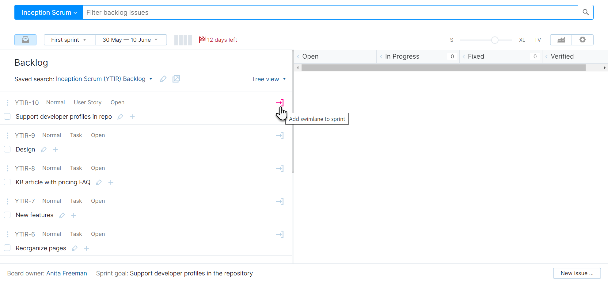 Scrum tutorial add swimlane Scrum tutorial add swimlane