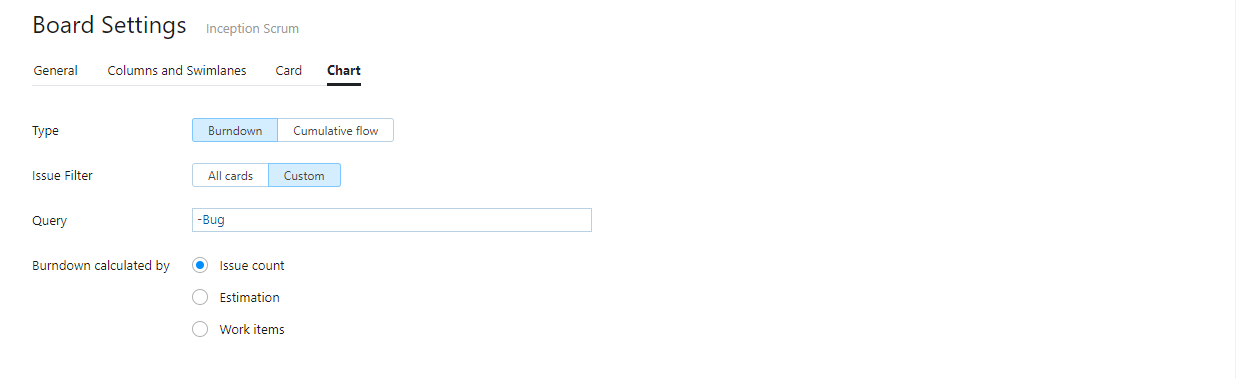 Scrum tutorial chart config Scrum tutorial chart config