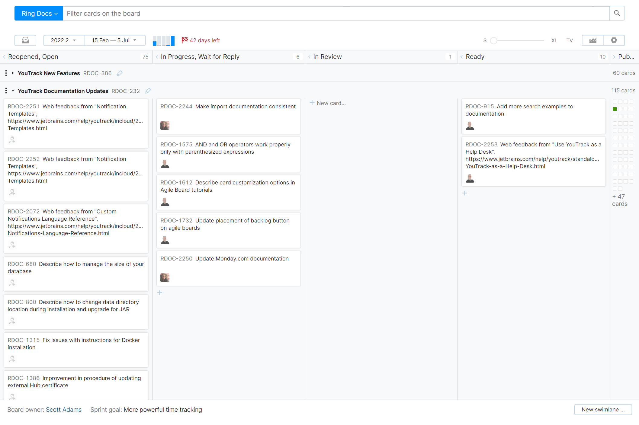 Scrumban board Scrumban board