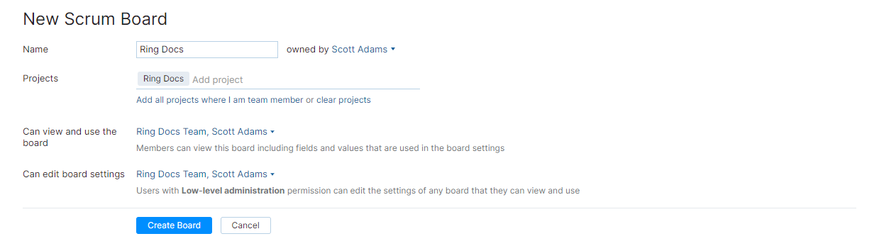 Scrumban new board settings Scrumban new board settings