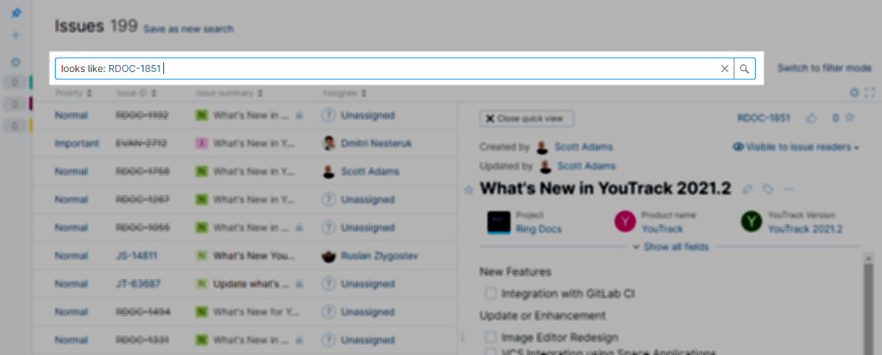 Searching for similar issues in YouTrack Lite. Searching for similar issues in YouTrack Lite.