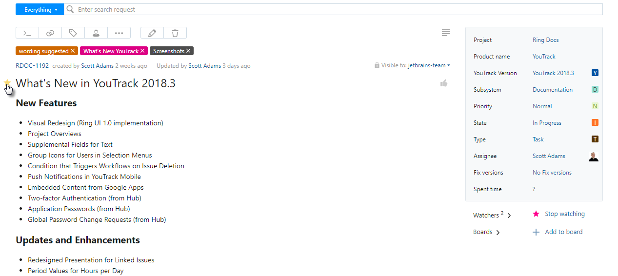 Single issue view star tag Single issue view star tag