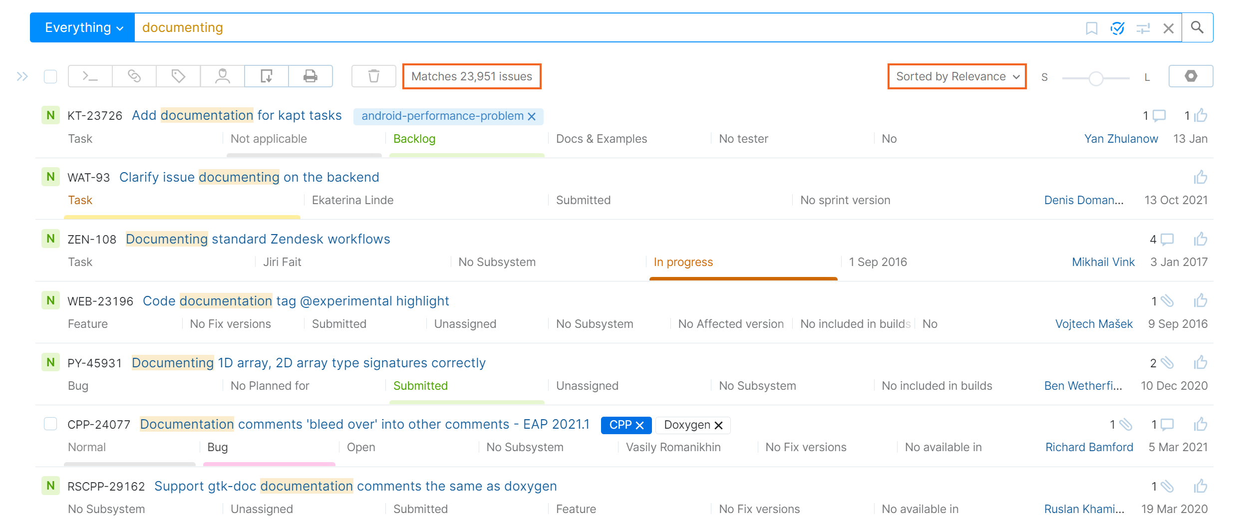 single term search sorted by relevance single term search sorted by relevance