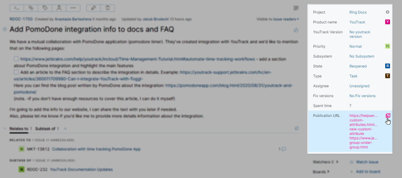 Smart link in string field. Smart link in string field.