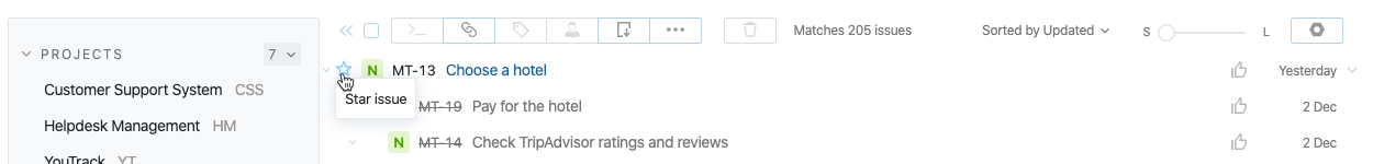 Star issue list Star issue list