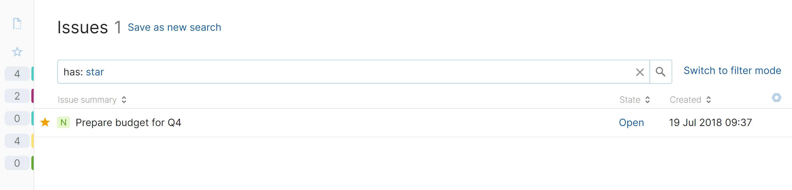 Star tag on Issues list Star tag on Issues list