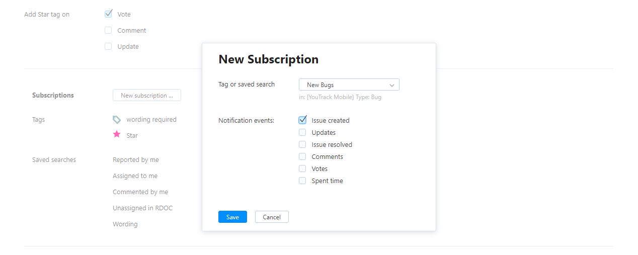 Subscription new bugs Subscription new bugs