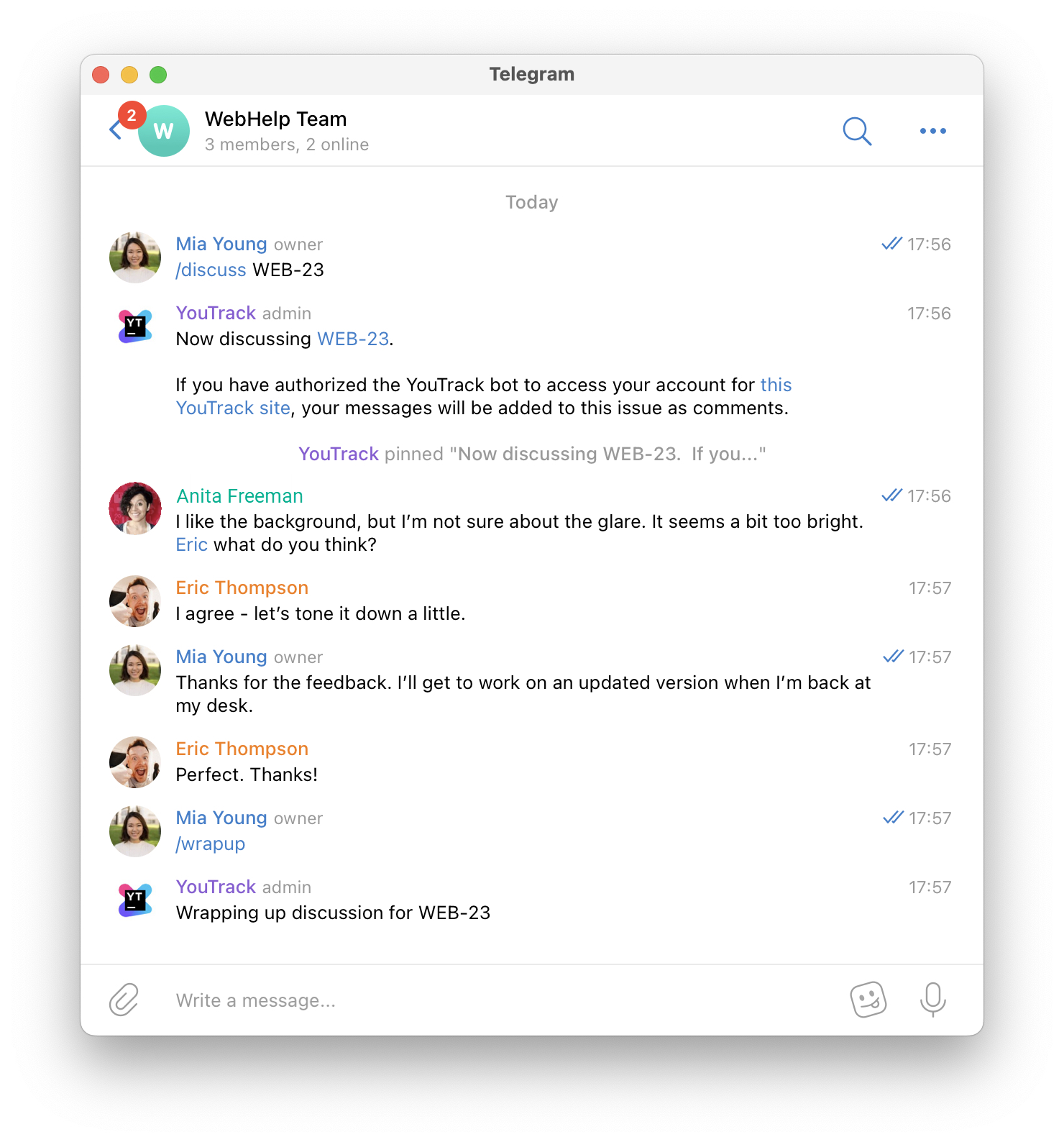 Discussing an issue in Telegram. Discussing an issue in Telegram.