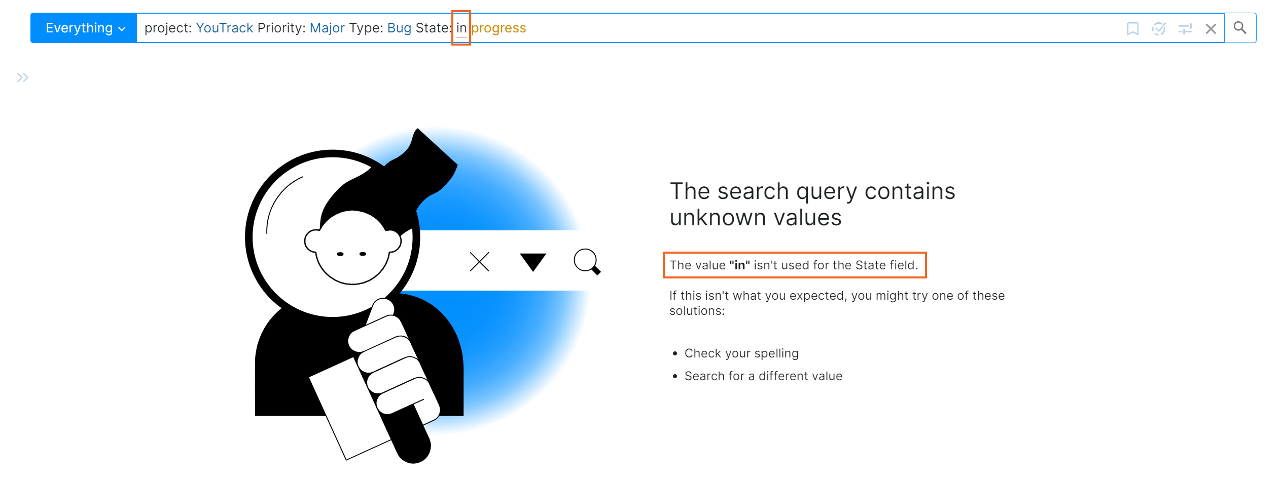 Text search error Text search error