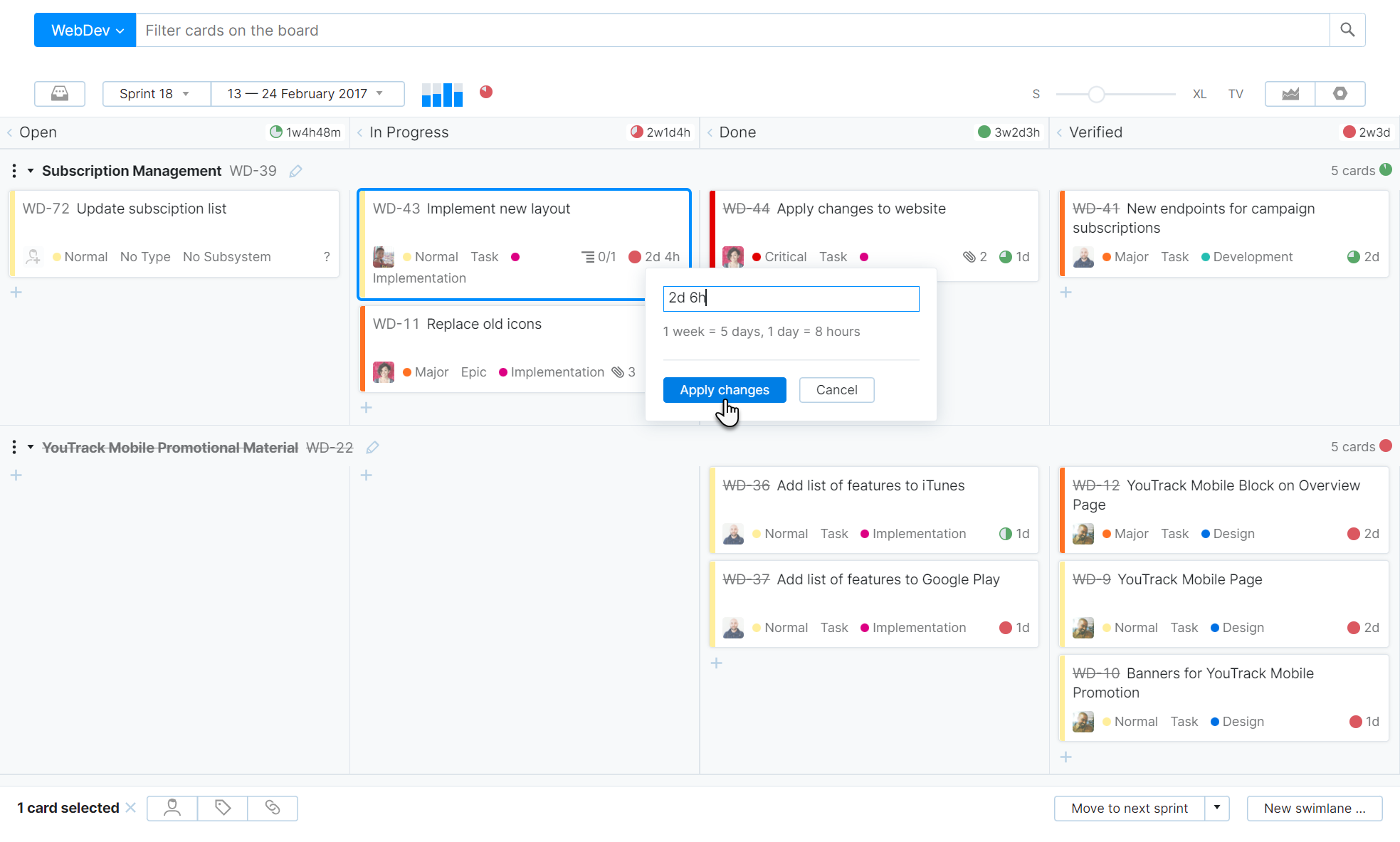 update estimation on agile board update estimation on agile board