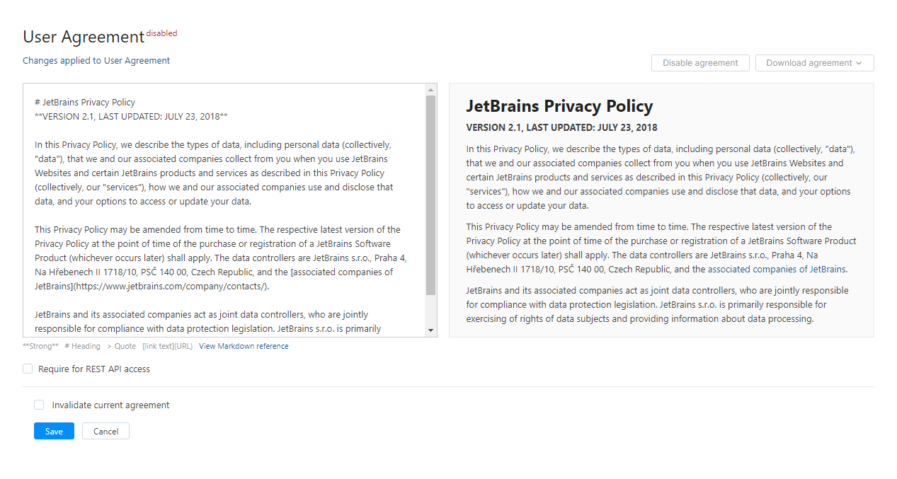 User agreement User agreement