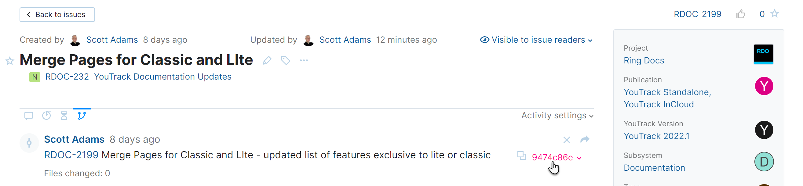 VCS changes TeamCity VCS changes TeamCity