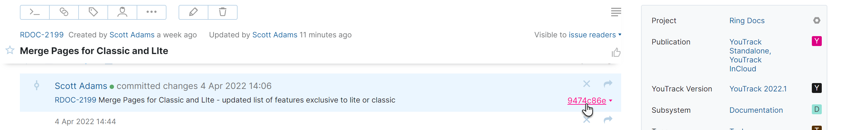 VCS changes TeamCity VCS changes TeamCity