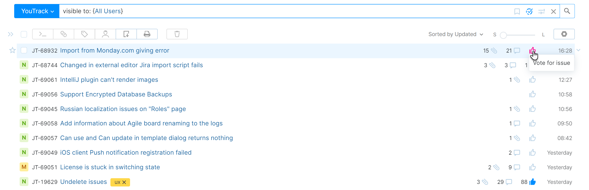 Vote Issues list Vote Issues list