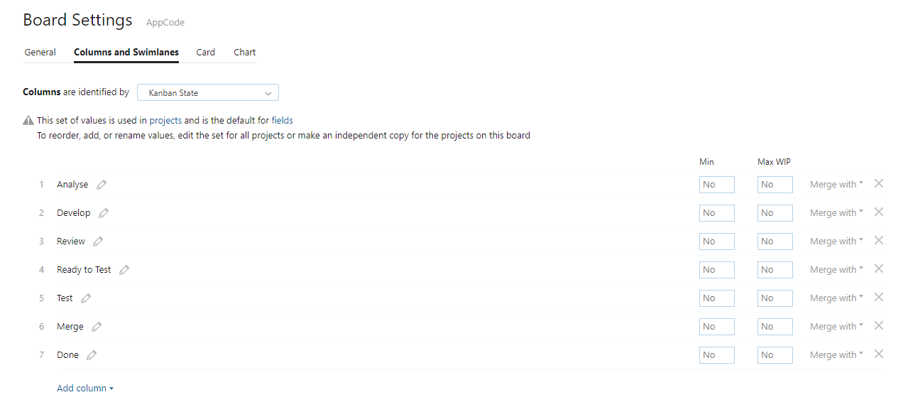 Wip limit define columns Wip limit define columns