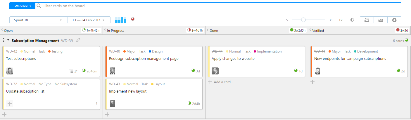color cards on agile board by deadline color cards on agile board by deadline