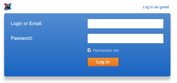Youtrack login form Youtrack login form