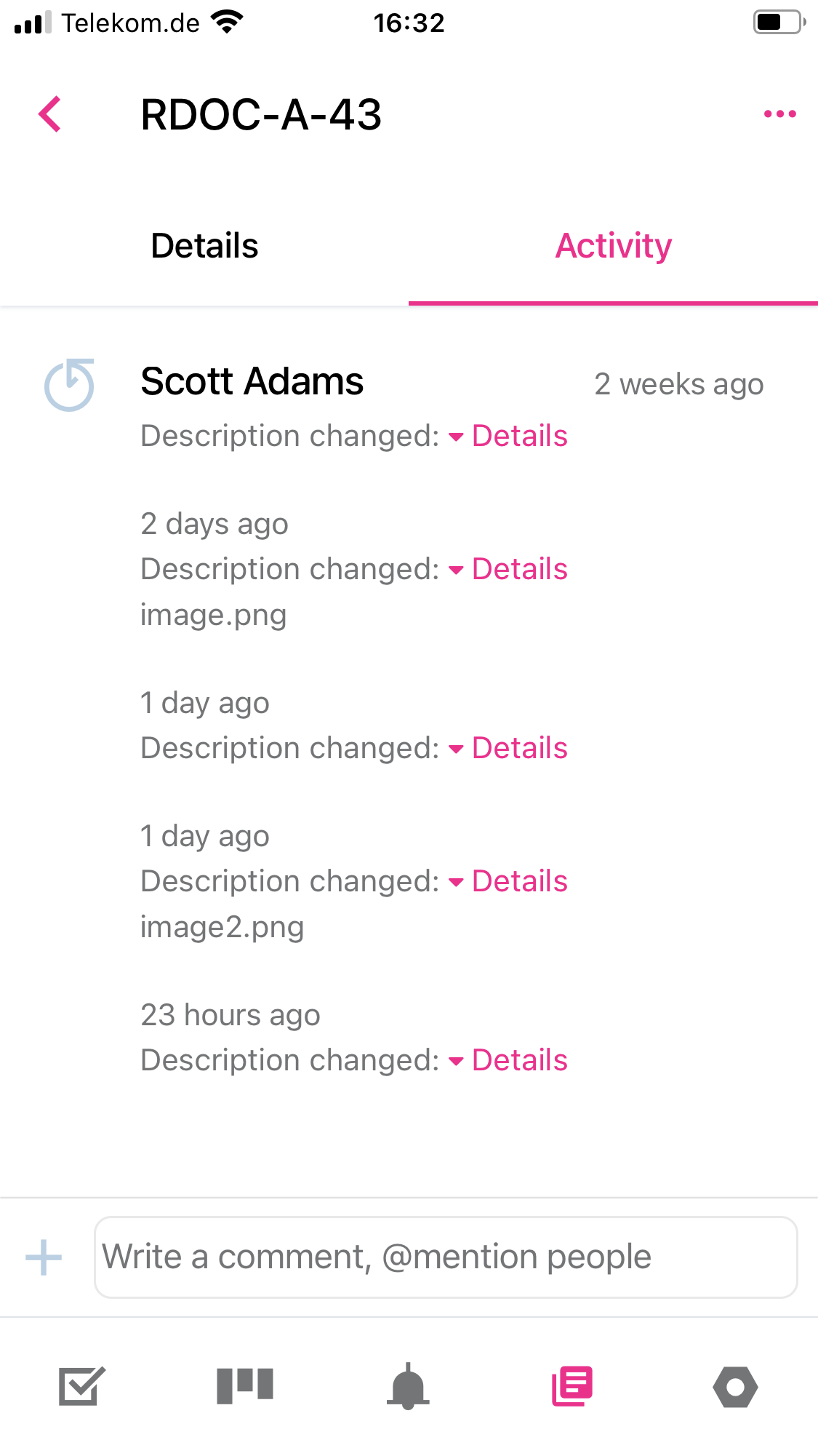 Article activity in YouTrack Mobile. Article activity in YouTrack Mobile.