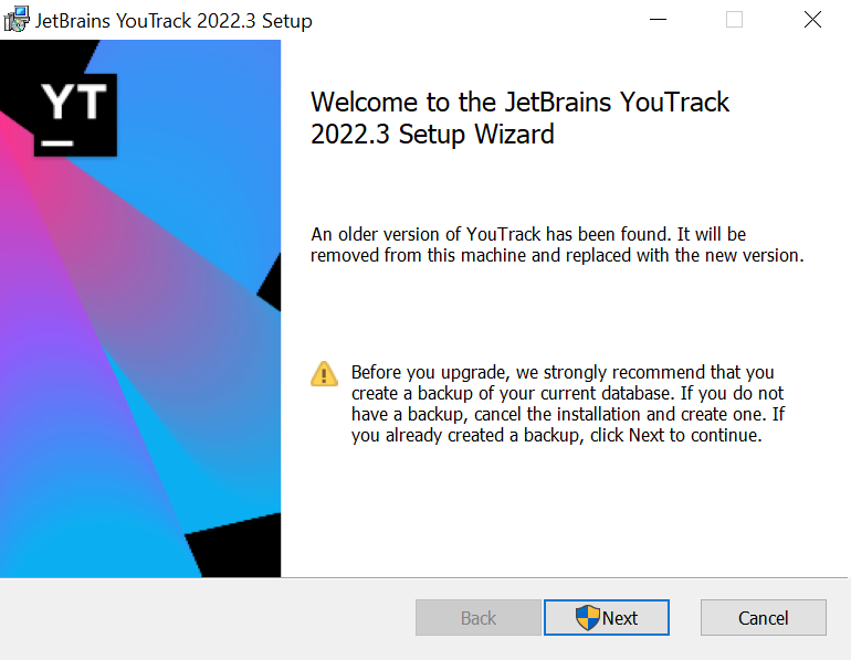 YouTrack setup wizard upgrade. YouTrack setup wizard upgrade.