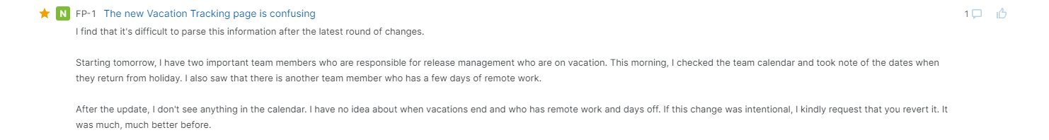 YouTrack issue YouTrack issue