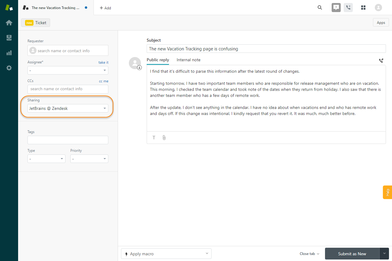 Zendesk ticket Zendesk ticket