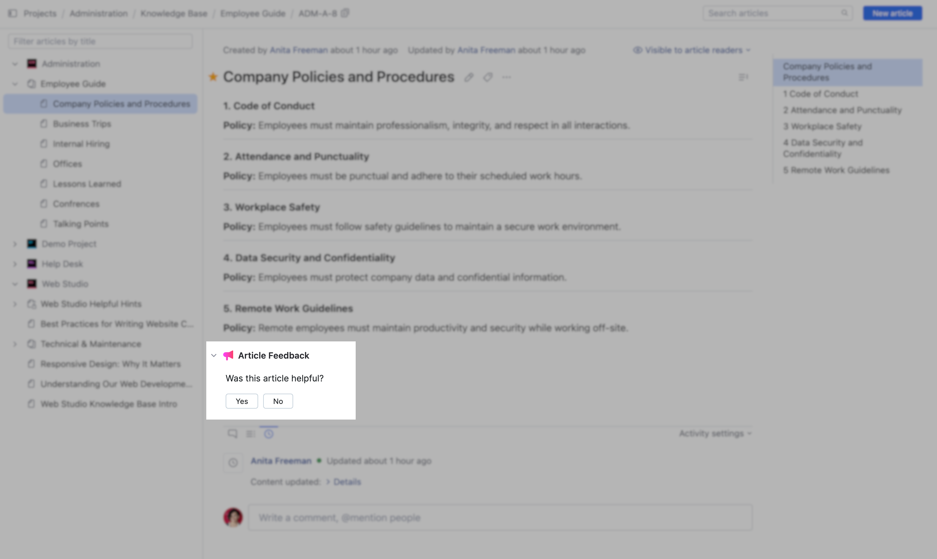 Article Feedback Widget Article Feedback Widget