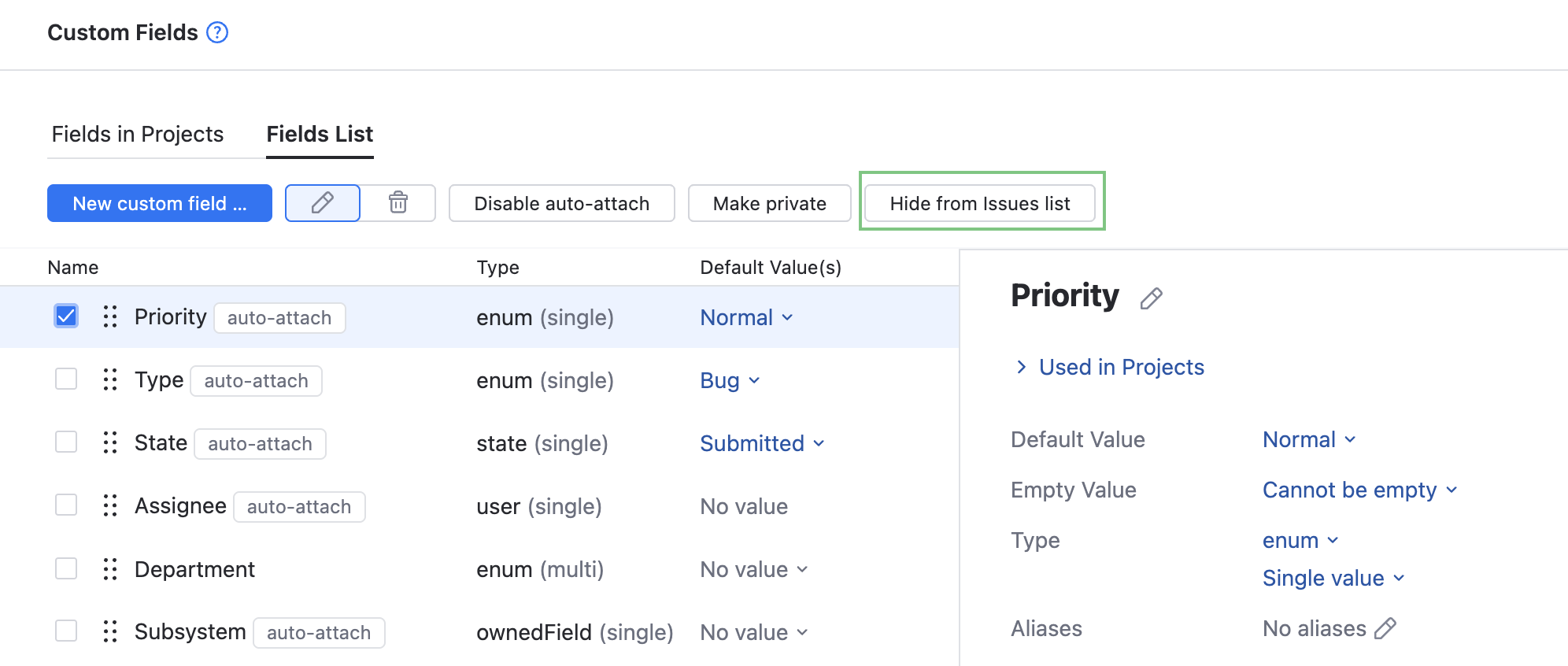 Global Default Settings | YouTrack Server Documentation