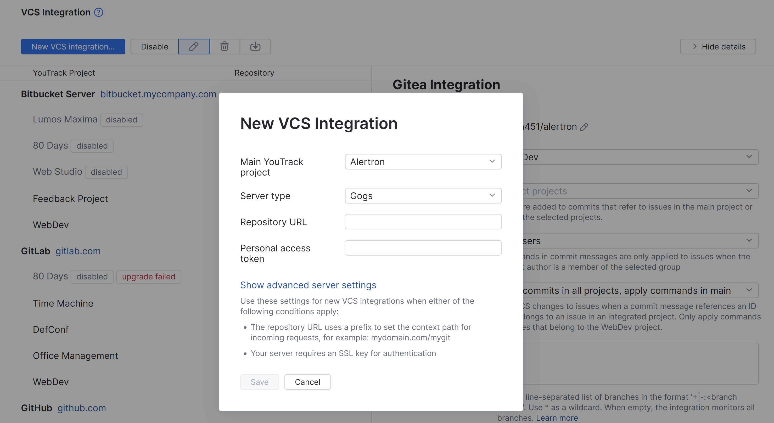 Gogs Integration | YouTrack Cloud Documentation