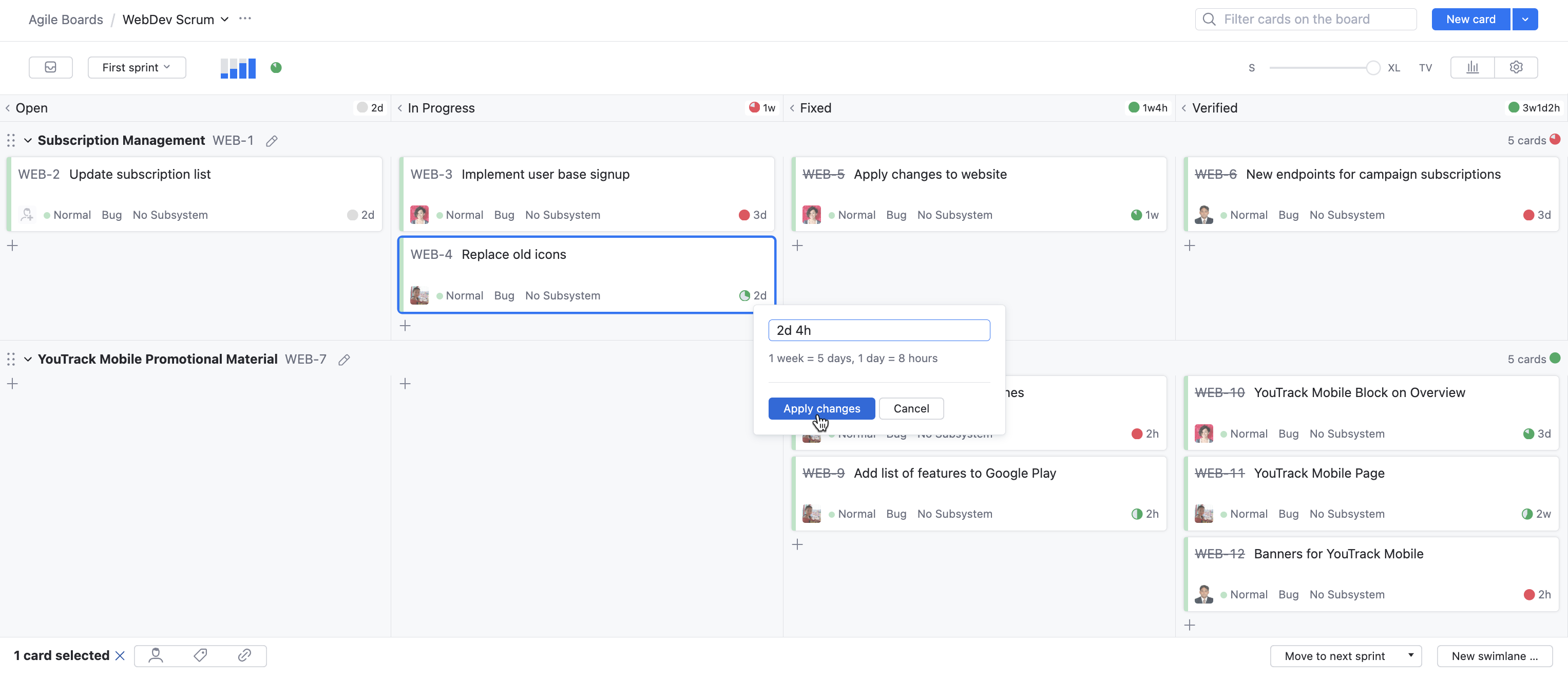 Agile Boards with Time Tracking | YouTrack Server Documentation