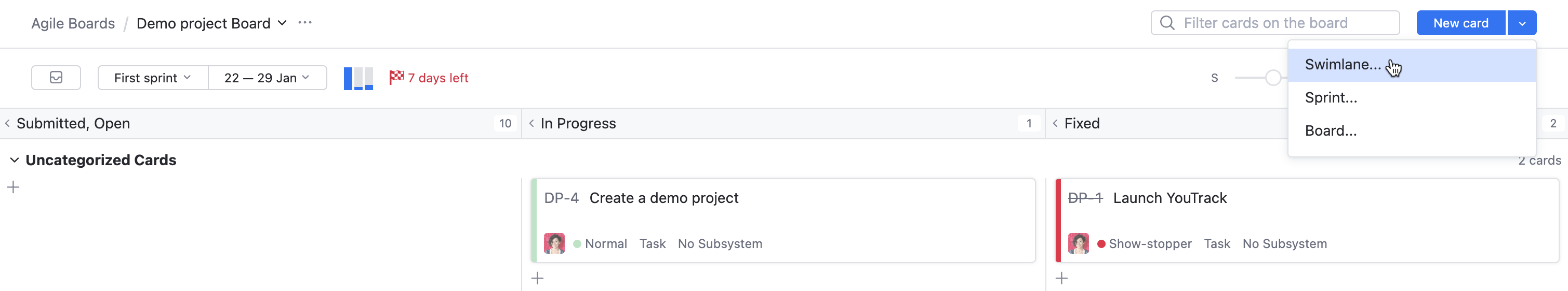 Add new swimlane Add new swimlane