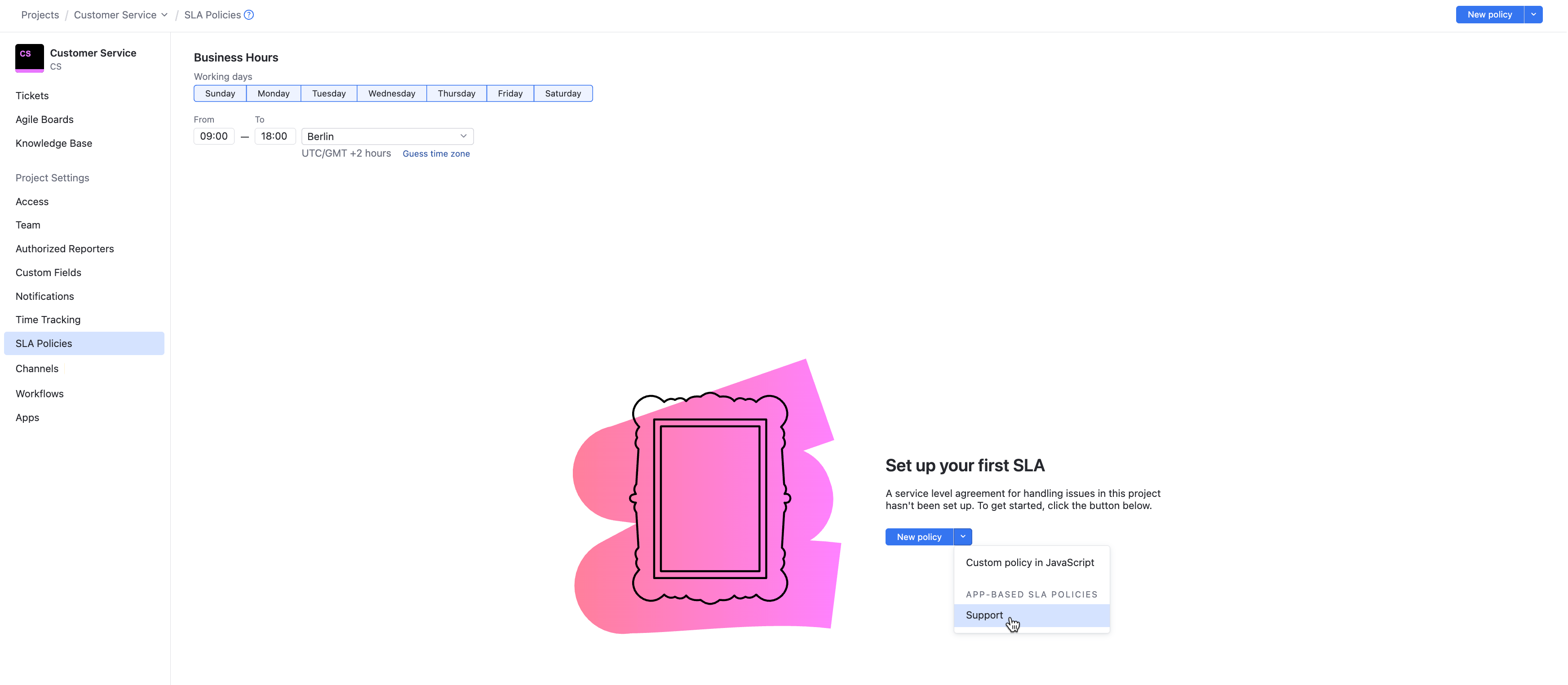 Add an SLA policy from another project Add an SLA policy from another project