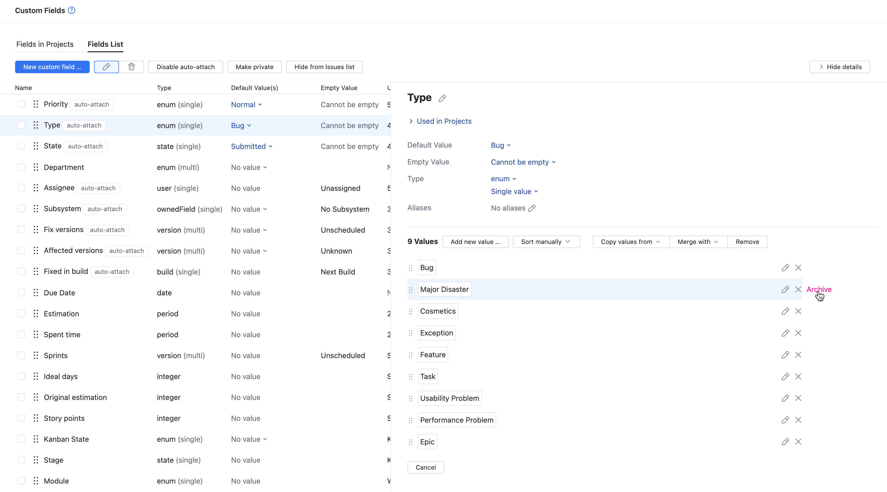 Archive link for a value in a custom field. Archive link for a value in a custom field.