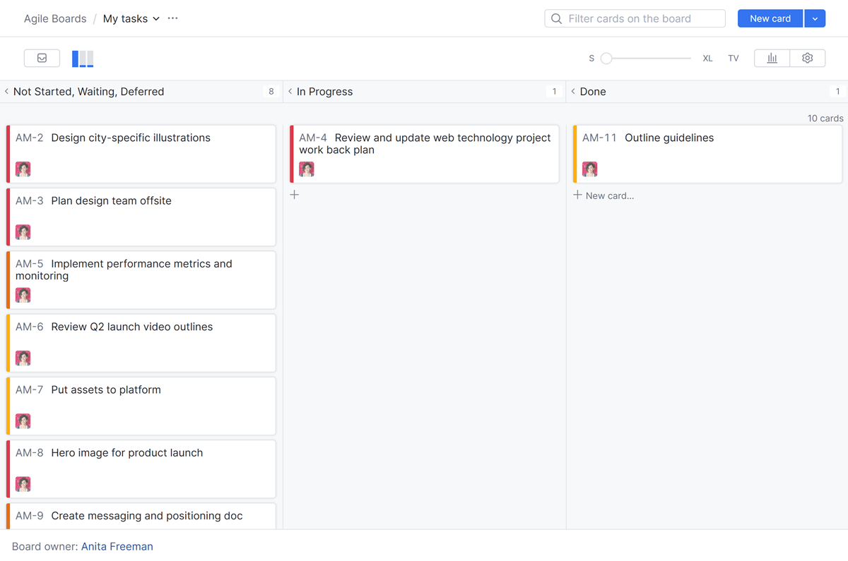 A list of issues filtered to show my tasks. A list of issues filtered to show my tasks.